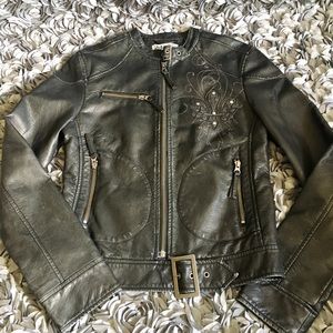 Archaic faux leather jacket